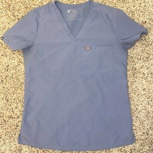 Figs Vapor Blue Space Dye Catarina One Pocket Scrub Top